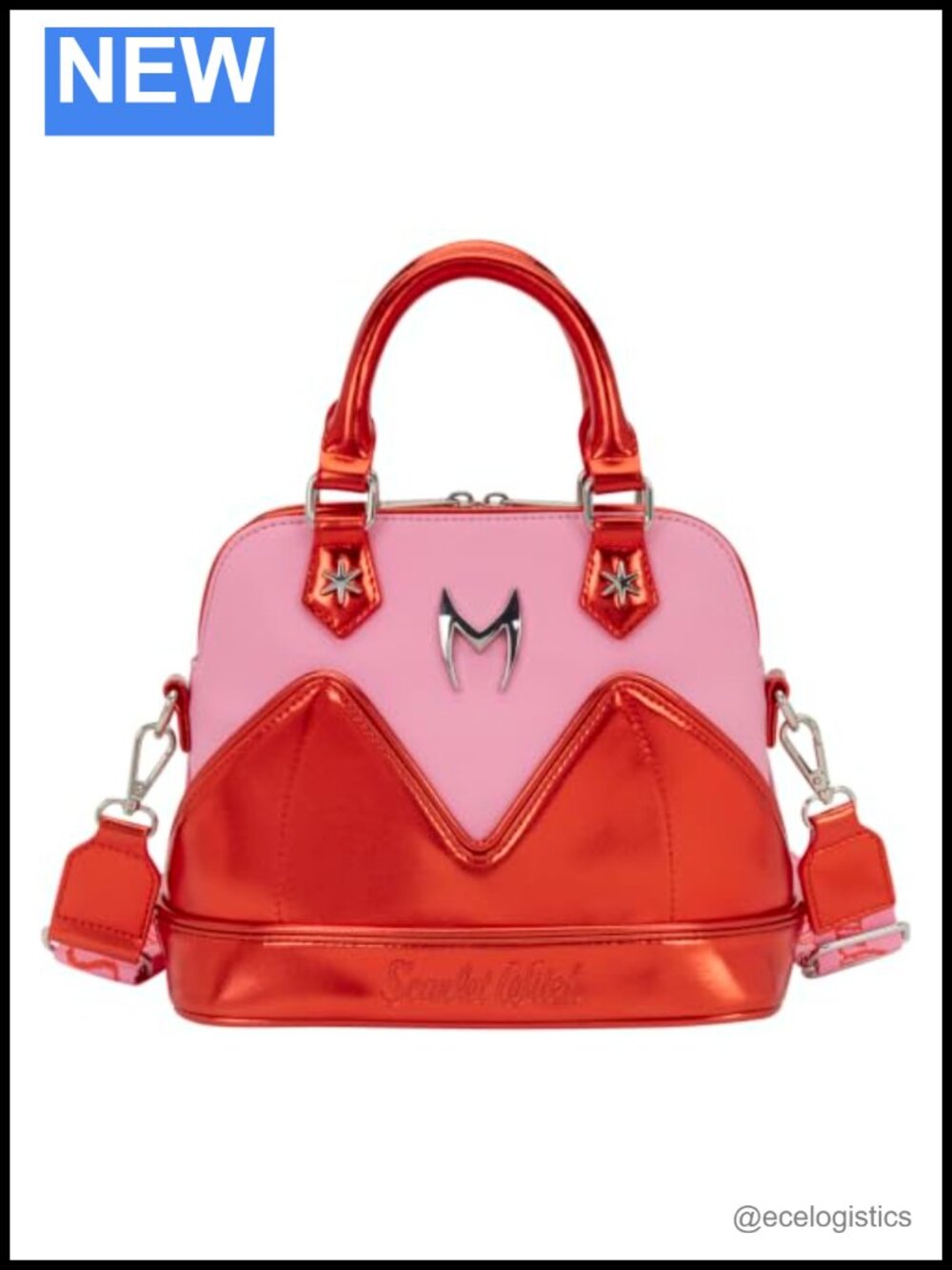 Loungefly Marvel Scarlet Witch Wanda Crossbody Bag Adjustable Jacquard Strap